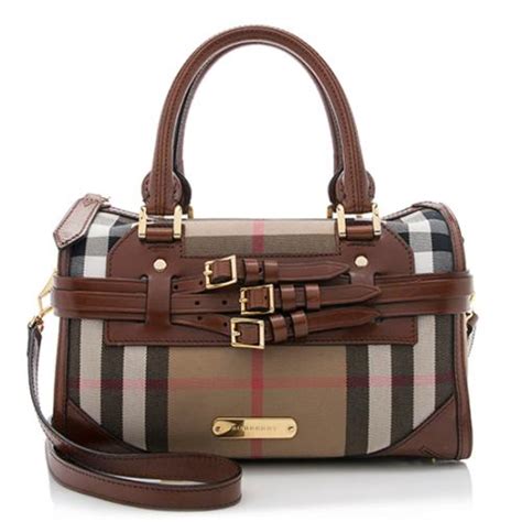 burberry bridle house check belted bowling bag